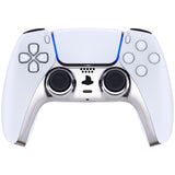 eXtremeRate Chrome Silver Decorative Trim Shell Compatible with ps5 Controller, DIY Replacement Clip Shell, Custom Plates Cover Compatible with ps5 Controller with Accent Rings - GPFD4002