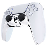 eXtremeRate Chrome Silver Decorative Trim Shell Compatible with ps5 Controller, DIY Replacement Clip Shell, Custom Plates Cover Compatible with ps5 Controller with Accent Rings - GPFD4002