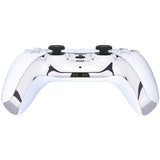 eXtremeRate Chrome Silver Decorative Trim Shell Compatible with ps5 Controller, DIY Replacement Clip Shell, Custom Plates Cover Compatible with ps5 Controller with Accent Rings - GPFD4002