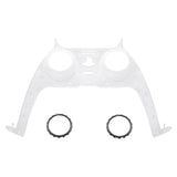 eXtremeRate Clear Decorative Trim Shell Compatible with ps5 Controller, DIY Replacement Clip Shell, Custom Plates Cover Compatible with ps5 Controller w/ Accent Rings - GPFM5001