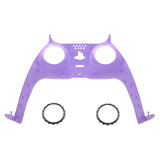 eXtremeRate Clear Atomic Purple Decorative Trim Shell for PS5 Controller, DIY Replacement Clip Shell for PS5 Controller, Custom Plates Cover for PS5 Controller w/ Accent Rings - GPFM5005