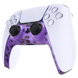 eXtremeRate Clear Atomic Purple Decorative Trim Shell for PS5 Controller, DIY Replacement Clip Shell for PS5 Controller, Custom Plates Cover for PS5 Controller w/ Accent Rings - GPFM5005