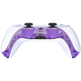 eXtremeRate Clear Atomic Purple Decorative Trim Shell for PS5 Controller, DIY Replacement Clip Shell for PS5 Controller, Custom Plates Cover for PS5 Controller w/ Accent Rings - GPFM5005