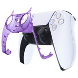 eXtremeRate Clear Atomic Purple Decorative Trim Shell for PS5 Controller, DIY Replacement Clip Shell for PS5 Controller, Custom Plates Cover for PS5 Controller w/ Accent Rings - GPFM5005