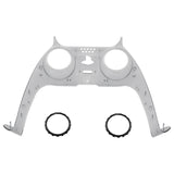 eXtremeRate Clear Black Decorative Trim Shell for PS5 Controller, DIY Replacement Clip Shell for PS5 Controller, Custom Plates Cover for PS5 Controller with Accent Rings - GPFM5007