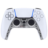 eXtremeRate Clear Black Decorative Trim Shell for PS5 Controller, DIY Replacement Clip Shell for PS5 Controller, Custom Plates Cover for PS5 Controller with Accent Rings - GPFM5007