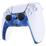 eXtremeRate Clear Blue Decorative Trim Shell for PS5 Controller, DIY Replacement Clip Shell for PS5 Controller, Custom Plates Cover for PS5 Controller w/ Accent Rings - GPFM5004