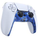 eXtremeRate Clear Blue Decorative Trim Shell for PS5 Controller, DIY Replacement Clip Shell for PS5 Controller, Custom Plates Cover for PS5 Controller w/ Accent Rings - GPFM5004