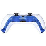 eXtremeRate Clear Blue Decorative Trim Shell for PS5 Controller, DIY Replacement Clip Shell for PS5 Controller, Custom Plates Cover for PS5 Controller w/ Accent Rings - GPFM5004