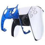 eXtremeRate Clear Blue Decorative Trim Shell for PS5 Controller, DIY Replacement Clip Shell for PS5 Controller, Custom Plates Cover for PS5 Controller w/ Accent Rings - GPFM5004