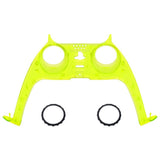 eXtremeRate Clear Lime Green Decorative Trim Shell for PS5 Controller, DIY Replacement Clip Shell for PS5 Controller, Custom Plates Cover for PS5 Controller with Accent Rings - GPFM5011