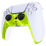 eXtremeRate Clear Lime Green Decorative Trim Shell for PS5 Controller, DIY Replacement Clip Shell for PS5 Controller, Custom Plates Cover for PS5 Controller with Accent Rings - GPFM5011