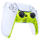 eXtremeRate Clear Lime Green Decorative Trim Shell for PS5 Controller, DIY Replacement Clip Shell for PS5 Controller, Custom Plates Cover for PS5 Controller with Accent Rings - GPFM5011