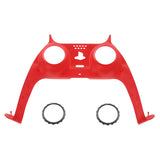eXtremeRate Clear Red Decorative Trim Shell for PS5 Controller, DIY Replacement Clip Shell for PS5 Controller, Custom Plates Cover for PS5 Controller w/ Accent Rings - GPFM5002