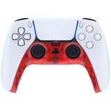 eXtremeRate Clear Red Decorative Trim Shell for PS5 Controller, DIY Replacement Clip Shell for PS5 Controller, Custom Plates Cover for PS5 Controller w/ Accent Rings - GPFM5002
