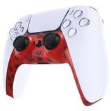 eXtremeRate Clear Red Decorative Trim Shell for PS5 Controller, DIY Replacement Clip Shell for PS5 Controller, Custom Plates Cover for PS5 Controller w/ Accent Rings - GPFM5002