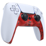 eXtremeRate Clear Red Decorative Trim Shell for PS5 Controller, DIY Replacement Clip Shell for PS5 Controller, Custom Plates Cover for PS5 Controller w/ Accent Rings - GPFM5002