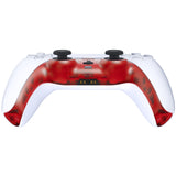 eXtremeRate Clear Red Decorative Trim Shell for PS5 Controller, DIY Replacement Clip Shell for PS5 Controller, Custom Plates Cover for PS5 Controller w/ Accent Rings - GPFM5002