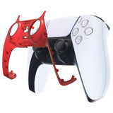 eXtremeRate Clear Red Decorative Trim Shell for PS5 Controller, DIY Replacement Clip Shell for PS5 Controller, Custom Plates Cover for PS5 Controller w/ Accent Rings - GPFM5002