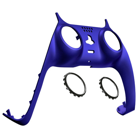 eXtremeRate Cobalt Blue Decorative Trim Shell Compatible with ps5 Controller, DIY Replacement Clip Shell, Custom Plates Cover Compatible with ps5 Controller w/ Accent Rings - GPFP3039