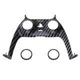eXtremeRate Graphite Carbon Fiber Pattern Decorative Trim Shell Compatible with ps5 Controller, DIY Replacement Clip Shell, Custom Plates Cover Compatible with ps5 Controller with Accent Rings - GPFS2004