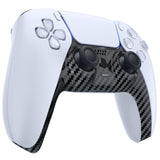eXtremeRate Graphite Carbon Fiber Pattern Decorative Trim Shell Compatible with ps5 Controller, DIY Replacement Clip Shell, Custom Plates Cover Compatible with ps5 Controller with Accent Rings - GPFS2004