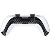 eXtremeRate Graphite Carbon Fiber Pattern Decorative Trim Shell Compatible with ps5 Controller, DIY Replacement Clip Shell, Custom Plates Cover Compatible with ps5 Controller with Accent Rings - GPFS2004