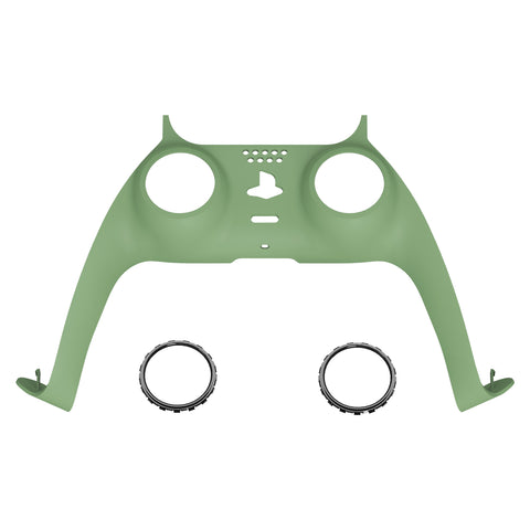 eXtremeRate Matcha Green Decorative Trim Shell Compatible with ps5 Controller, DIY Replacement Clip Shell, Custom Plates Cover Compatible with ps5 Controller w/ Accent Rings - GPFP3025