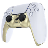 eXtremeRate Metallic Champagne Gold Decorative Trim Shell Compatible with ps5 Controller, DIY Replacement Clip Shell, Custom Plates Cover Compatible with ps5 Controller w/ Accent Rings - GPFP3019