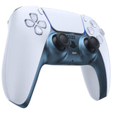 eXtremeRate Metallic Regal Blue Decorative Trim Shell Compatible with ps5 Controller, DIY Replacement Clip Shell, Custom Plates Cover Compatible with ps5 Controller w/ Accent Rings - GPFP3020