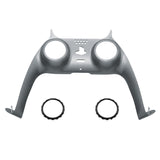 eXtremeRate Metallic Steel Gray Decorative Trim Shell Compatible with ps5 Controller, DIY Replacement Clip Shell, Custom Plates Cover Compatible with ps5 Controller w/ Accent Rings - GPFP3017