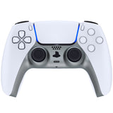 eXtremeRate Metallic Steel Gray Decorative Trim Shell Compatible with ps5 Controller, DIY Replacement Clip Shell, Custom Plates Cover Compatible with ps5 Controller w/ Accent Rings - GPFP3017