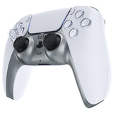 eXtremeRate Metallic Steel Gray Decorative Trim Shell Compatible with ps5 Controller, DIY Replacement Clip Shell, Custom Plates Cover Compatible with ps5 Controller w/ Accent Rings - GPFP3017