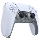 eXtremeRate Metallic Steel Gray Decorative Trim Shell Compatible with ps5 Controller, DIY Replacement Clip Shell, Custom Plates Cover Compatible with ps5 Controller w/ Accent Rings - GPFP3017