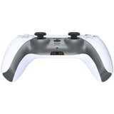 eXtremeRate Metallic Steel Gray Decorative Trim Shell Compatible with ps5 Controller, DIY Replacement Clip Shell, Custom Plates Cover Compatible with ps5 Controller w/ Accent Rings - GPFP3017