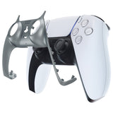 eXtremeRate Metallic Steel Gray Decorative Trim Shell Compatible with ps5 Controller, DIY Replacement Clip Shell, Custom Plates Cover Compatible with ps5 Controller w/ Accent Rings - GPFP3017