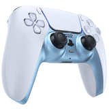 eXtremeRate Metallic Titanium Blue Decorative Trim Shell Compatible with ps5 Controller, DIY Replacement Clip Shell, Custom Plates Cover Compatible with ps5 Controller w/ Accent Rings - GPFP3016