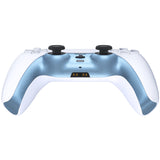 eXtremeRate Metallic Titanium Blue Decorative Trim Shell Compatible with ps5 Controller, DIY Replacement Clip Shell, Custom Plates Cover Compatible with ps5 Controller w/ Accent Rings - GPFP3016