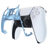 eXtremeRate Metallic Titanium Blue Decorative Trim Shell Compatible with ps5 Controller, DIY Replacement Clip Shell, Custom Plates Cover Compatible with ps5 Controller w/ Accent Rings - GPFP3016