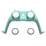 eXtremeRate Metallic Vista Green Decorative Trim Shell Compatible with ps5 Controller, DIY Replacement Clip Shell, Custom Plates Cover Compatible with ps5 Controller w/ Accent Rings - GPFP3022