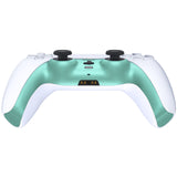 eXtremeRate Metallic Vista Green Decorative Trim Shell Compatible with ps5 Controller, DIY Replacement Clip Shell, Custom Plates Cover Compatible with ps5 Controller w/ Accent Rings - GPFP3022