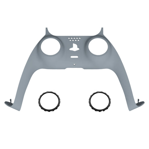 eXtremeRate New Hope Gray Decorative Trim Shell Compatible with ps5 Controller, DIY Replacement Clip Shell, Custom Plates Cover Compatible with ps5 Controller w/ Accent Rings - GPFP3037