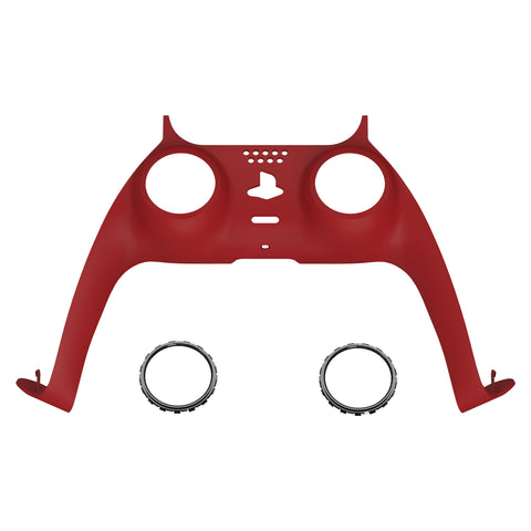 eXtremeRate Passion Red Decorative Trim Shell Compatible with ps5 Controller, DIY Replacement Clip Shell, Custom Plates Cover Compatible with ps5 Controller w/ Accent Rings - GPFP3029