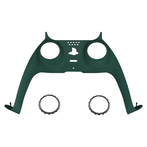 eXtremeRate Racing Green Decorative Trim Shell Compatible with ps5 Controller, DIY Replacement Clip Shell, Custom Plates Cover Compatible with ps5 Controller w/ Accent Rings - GPFP3014