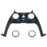 eXtremeRate Solid Black Decorative Trim Shell for PS5 Controller, DIY Replacement Clip Shell for PS5 Controller, Custom Plates Cover for PS5 Controller with Accent Rings - GPFM5006