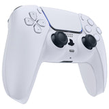 eXtremeRate Solid White Decorative Trim Shell for PS5 Controller, DIY Replacement Clip Shell for PS5 Controller, Custom Plates Cover for PS5 Controller with Accent Rings - GPFM5008