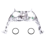 eXtremeRate The $100 Cash Money Patterned Decorative Trim Shell Compatible with ps5 Controller, DIY Replacement Clip Shell, Custom Plates Cover Compatible with ps5 Controller with Accent Rings - GPFS2003