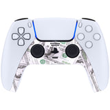 eXtremeRate The $100 Cash Money Patterned Decorative Trim Shell Compatible with ps5 Controller, DIY Replacement Clip Shell, Custom Plates Cover Compatible with ps5 Controller with Accent Rings - GPFS2003