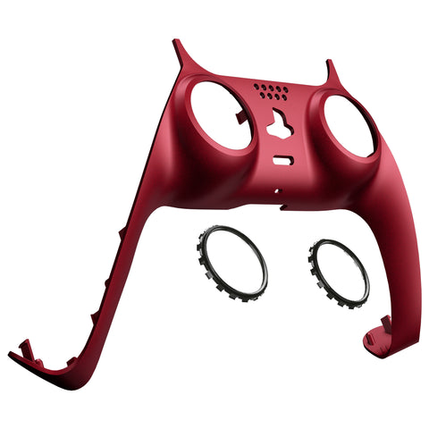eXtremeRate Volcanic Red Decorative Trim Shell Compatible with ps5 Controller, DIY Replacement Clip Shell, Custom Plates Cover Compatible with ps5 Controller w/ Accent Rings - GPFP3038