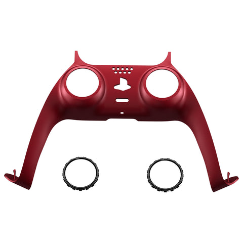 eXtremeRate Volcanic Red Decorative Trim Shell Compatible with ps5 Controller, DIY Replacement Clip Shell, Custom Plates Cover Compatible with ps5 Controller w/ Accent Rings - GPFP3038